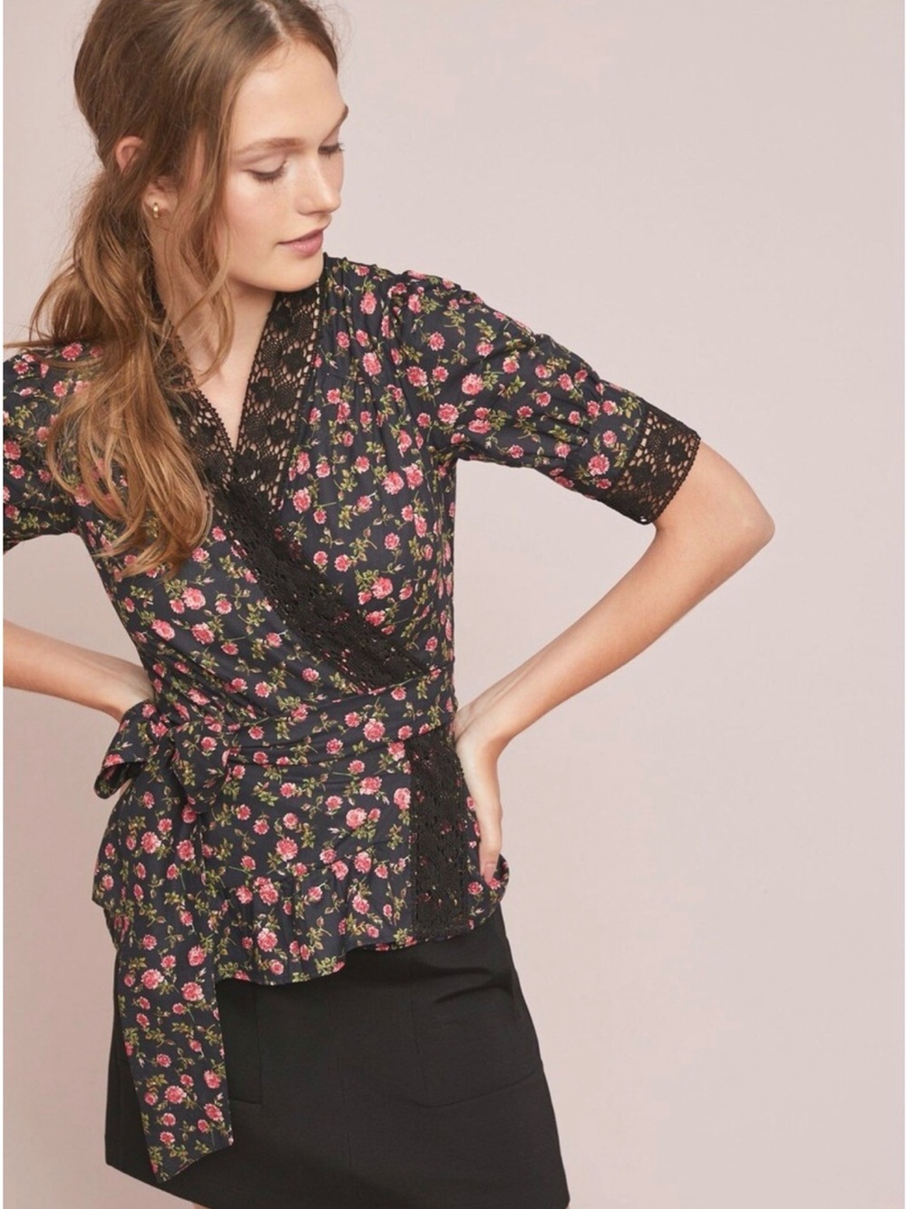 Anthropologie Lavaudieu Floral Wrap Top
Size large